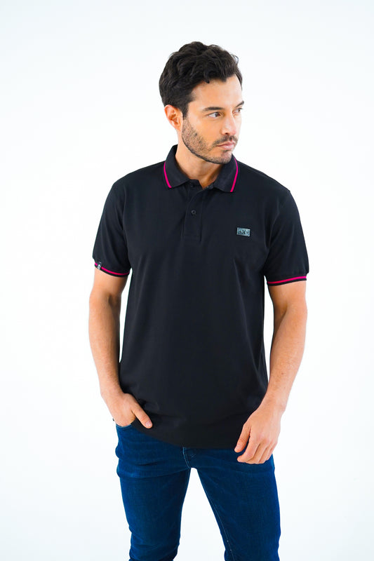 Black Polo with Neon Edge and AXT Rubber Patch