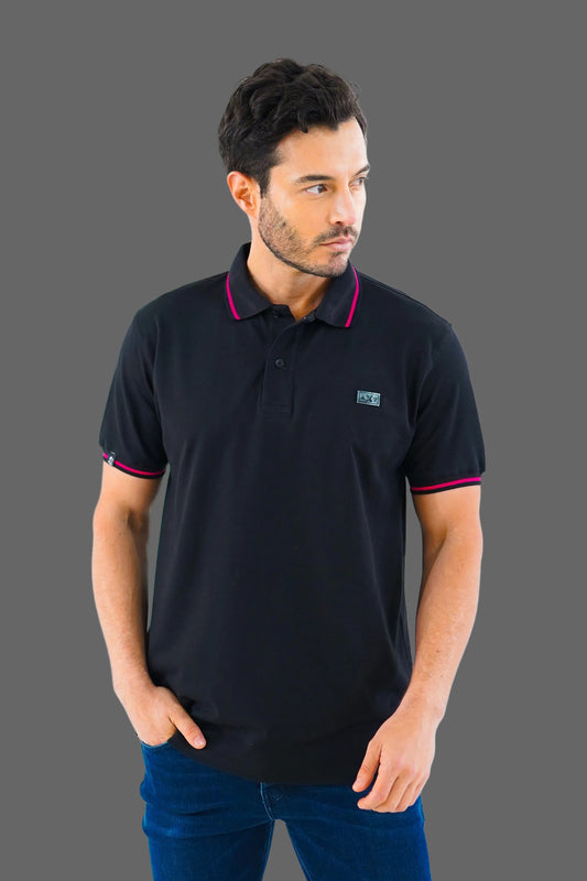 Black Polo with Neon Edge and AXT Rubber Patch