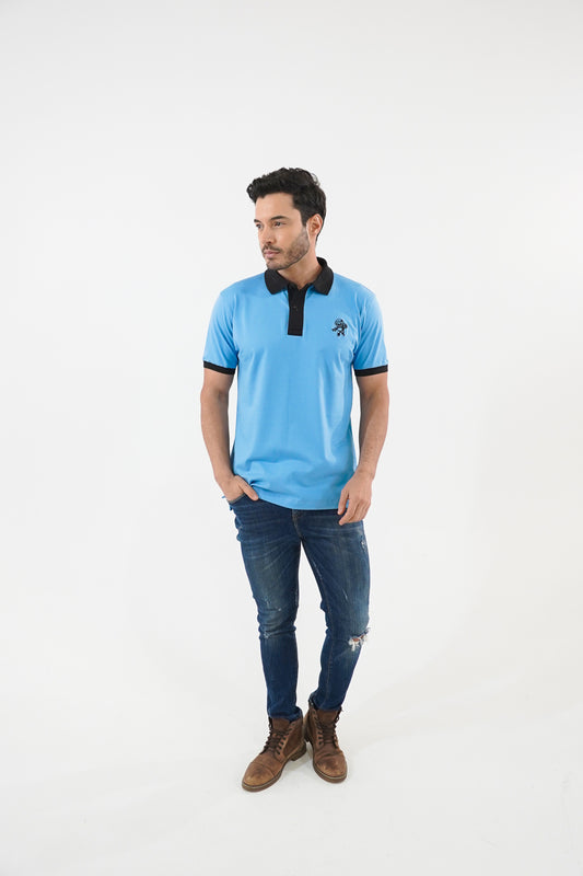 Contrast Polo – Embroidered Astronaut Logo